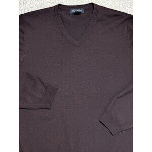 Brooks Brothers Sweater Merino Wool Blend L Burgundy V-neck